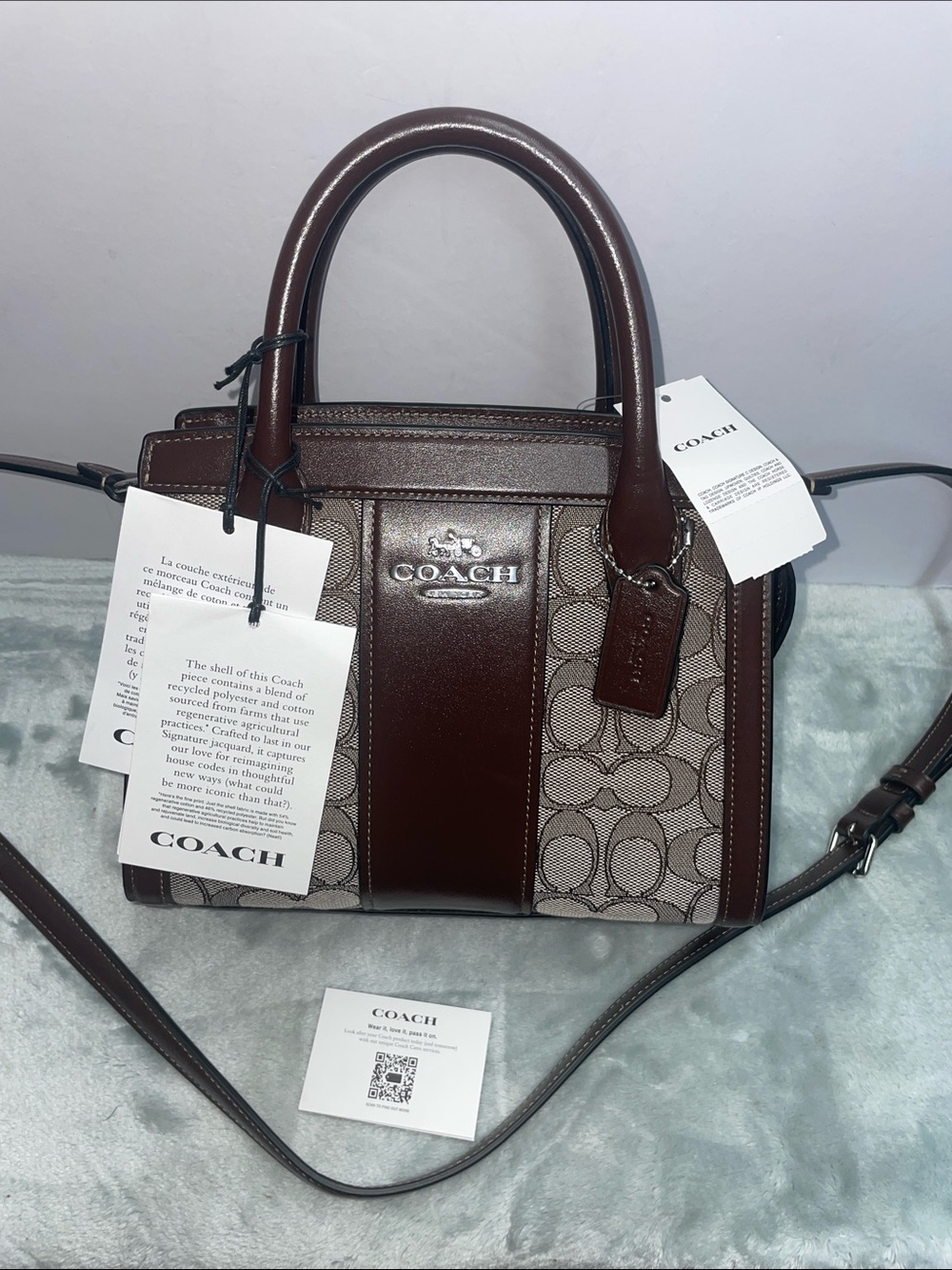 NWT Coach ‘Andrea’ Signature Jacquard Carryall Satchel